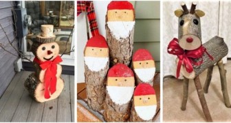 Bûches de bois pour les décorations de Noel : laissez-vous inspirer par 11 idées créatives et faciles 