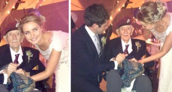 A los 101 años acompaña a su nieta al altar: la joven había perdido a su padre y él le devolvió la sonrisa