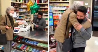 En 86-åring köper en lott och lovar att dela vinsten med killen i kassan om hon vinner