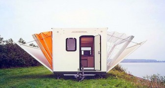 The design of this camper is incredible: look what happens to the walls ... Wow!