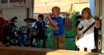 Children playing Metallica