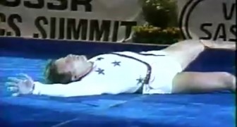 A gymnast falls badly during his performance, but ... not everything is as it seems!