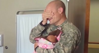Er reiste 22 Stunden lang, um seine Tochter kennenzulernen. Ihr erstes Treffen ist zum Heulen 