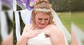 Una farfalla si posa sul vestito e la sposa scoppia in lacrime: il motivo vi stupirà