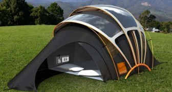Le camping vous fait peur? Voici la tente qui produit de la lumière, de la chaleur, de l'électricité et internet!