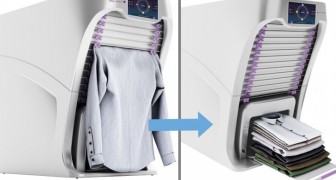Het strijkijzer gaat met pensioen: zie hier de machine die desinfecteert, strijkt en kleren vouwt 