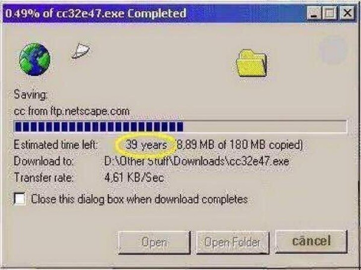 13. In den 90er Jahren musste man schon etwas Zeit mitbringen, bevor man einen Download abschließen konnte...