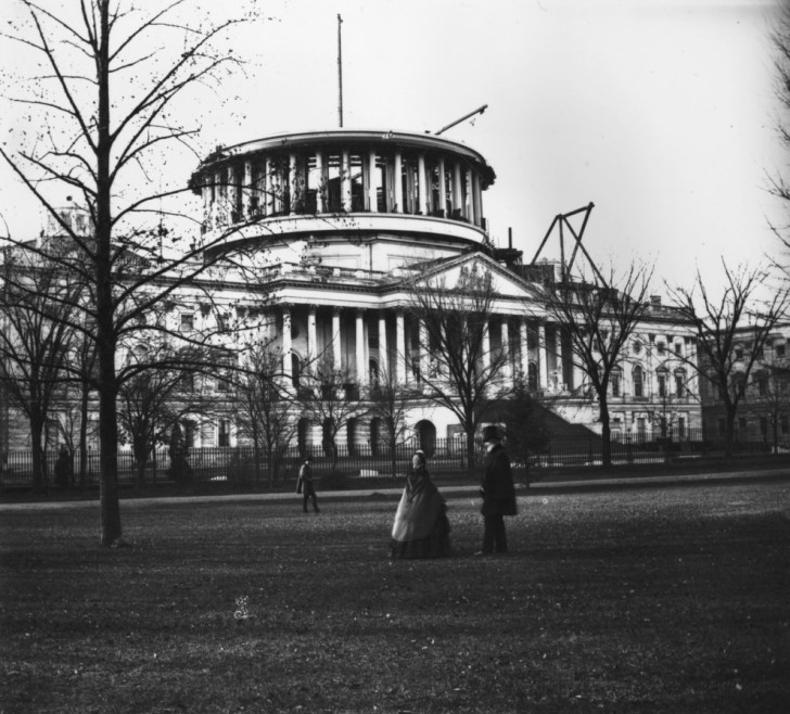 Das Kapitol der vereinigten Staaten ohne seine Kuppel, 1859.