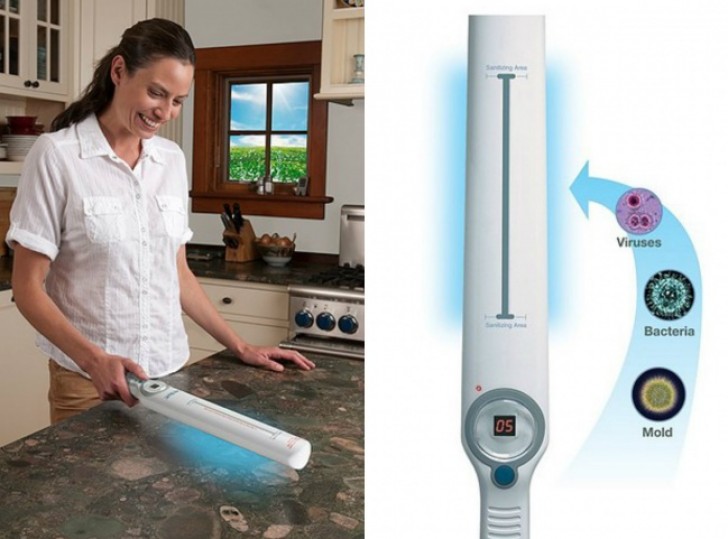 Porta la pulizia della tua cucina ad un livello superiore con questa lampada portatile: la luce ultravioletta evidenzia lo sporco sulle superfici e le sterilizza.