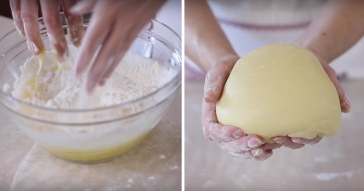 4. Passez la préparation de la pâte brisée.
