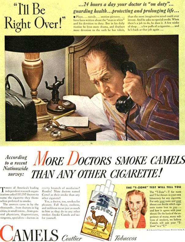 "Les médecins fument les Camel plus que toute autre cigarette"