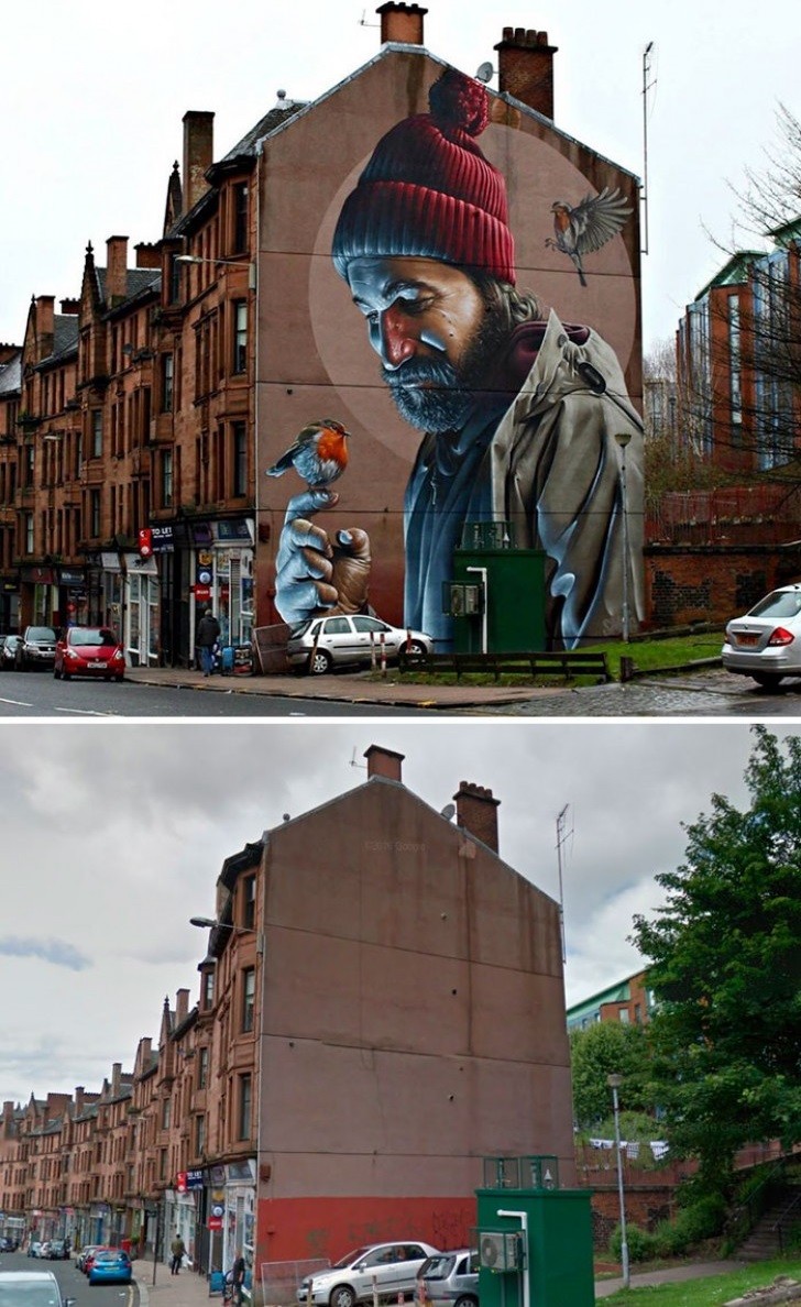 5. Peinture murale avec une photo réaliste - Glasgow, Écosse