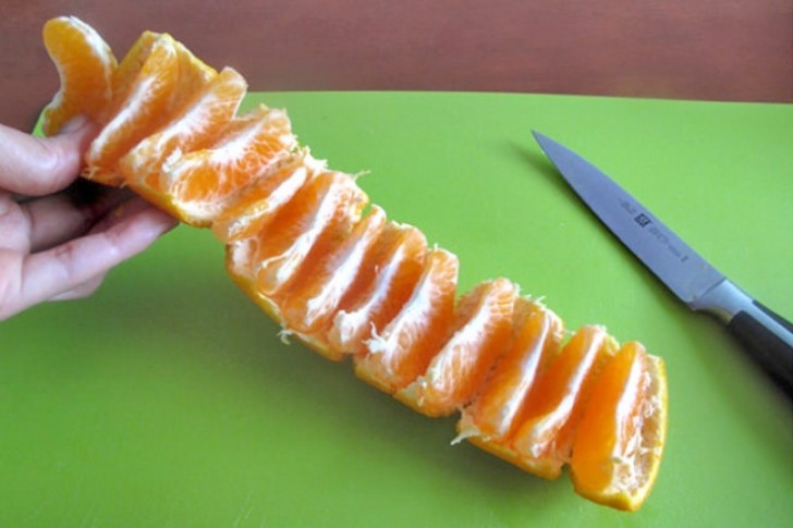 7. Do you enjoy your fruit served in wedges? Here is the cleanest and fastest way to serve a citrus fruit!
