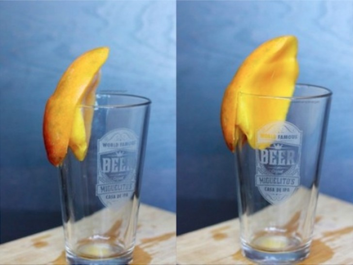9. Do you find it difficult to peel a mango? Try using a glass . . .