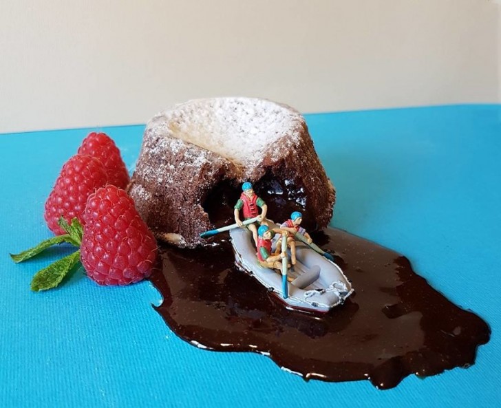 4. Naviguer sur une rivière de chocolat: un rêve matérialisé en dessert.
