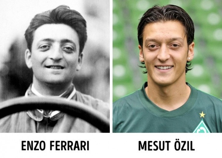 Il fondatore dell'omonima casa automobilistica è morto nell'Agosto del 1988: due mesi più tardi è nato il calciatore Mesut Özil. La somiglianza è incredibile.