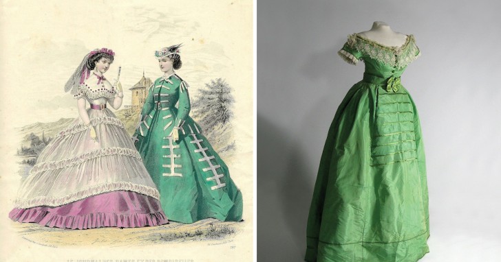 Voici ici un exemple d'une robe réalisée avec cette teinture verte à base d'arsenic.