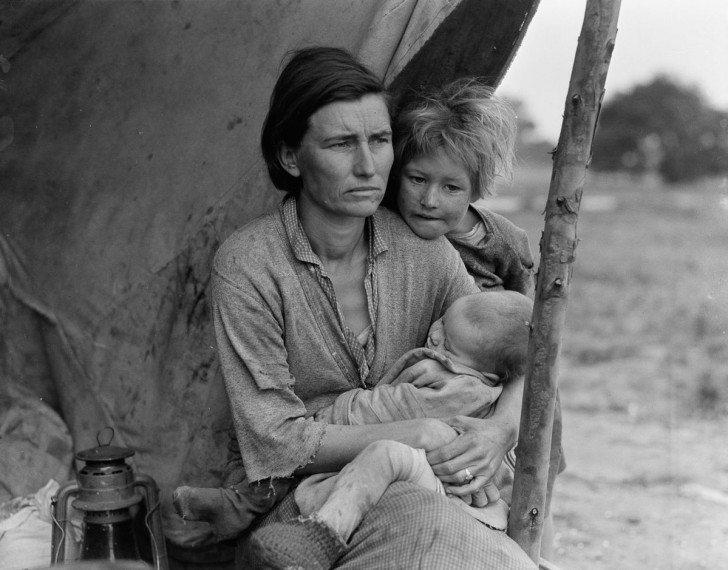 Le photographe Dorothea Lange a rencontré Florence dans un camp pour migrants et pauvres en 1936: la femme s'était arrêté pour allaiter alors qu'elle se dirigeait en Arizona.