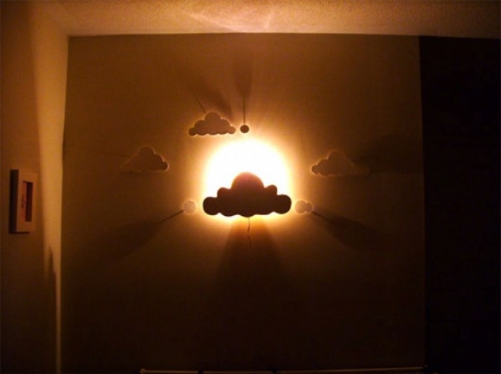 7. Todo lo que se necesita para crear esta bellisima luz nocturna es una lamparita tradicional y un pedazo de carton.