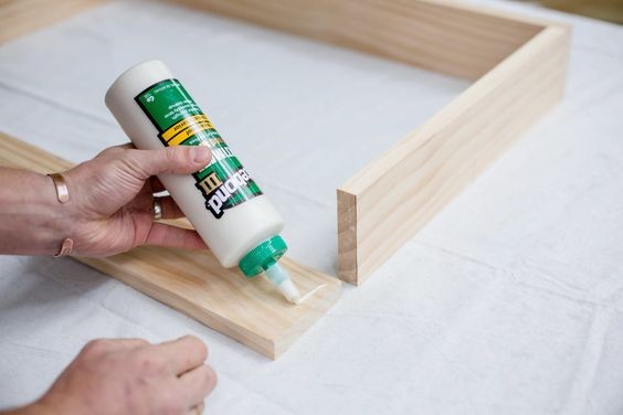 Use wood glue to hold the two parts firmly together and then insert the screws into the holes.