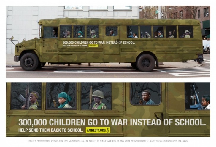 2. Quando i bambini vanno in guerra invece di andare a scuola...