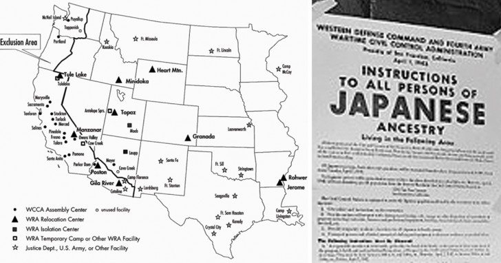 Il 19 febbraio 1942, due mesi dopo l'attacco dei giapponesi a Pearl Harbour, il presidente americano Roosvelt firmò l'Ordine Esecutivo 9066 col quale autorizzava il trasferimento in campi di internamento di tutte le persone di discendenza giapponese residenti negli USA.