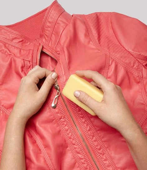A defective zipper? Try rubbing the zipper with Marseille soap.