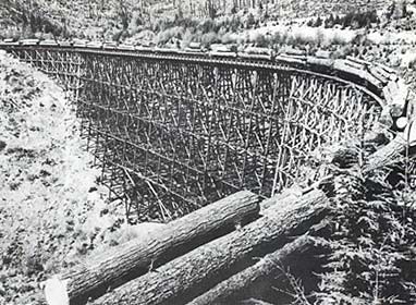 I ponti in legno venivano costruiti per tracciare velocemente il percorso della ferrovia, ma poi spesso venivano sostituiti con ponti in acciaio.