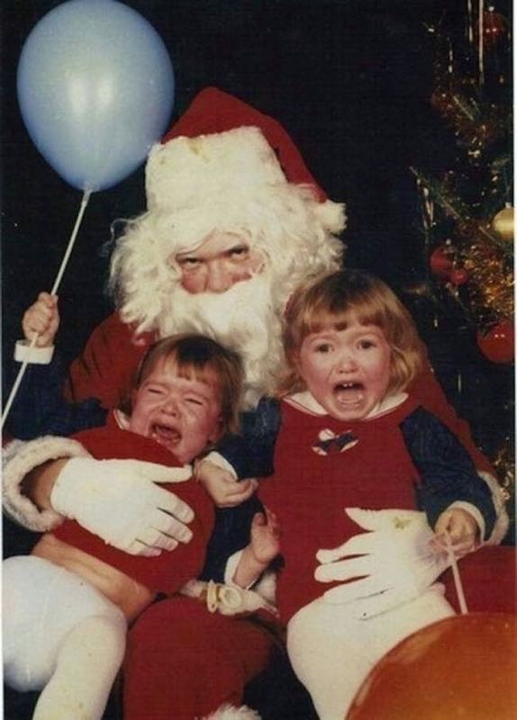 Een kerstman met een sinistere grijns onder zijn dikke baard? Help!!!
