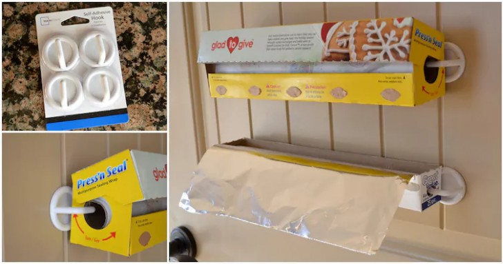 11. Do you often use aluminum foil or cling film? Put them within easy reach this way. . .