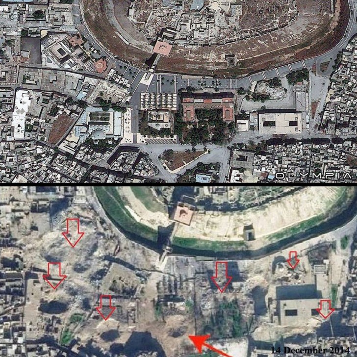 Vue aérienne de la ville d'Alep