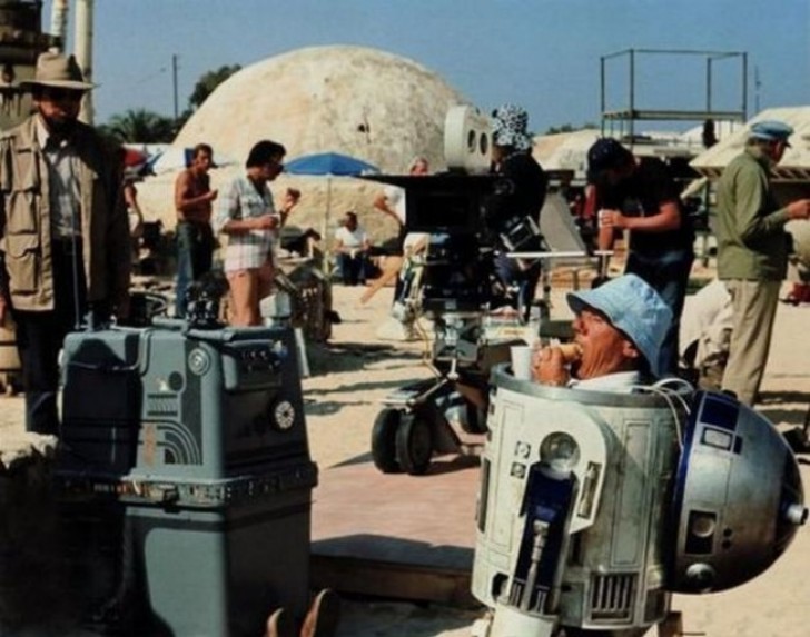 5. Pause lors du tournage de Star Wars.