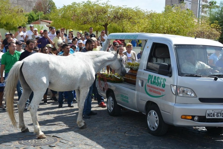 Le jour des funérailles, son frère Wando, sachant combien l’homme était lié à son beau cheval, a décidé d'amener l’animal avec lui au cours de la procession funèbre.