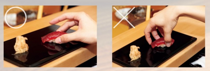 1. Si può prendere il sushi con le dita...