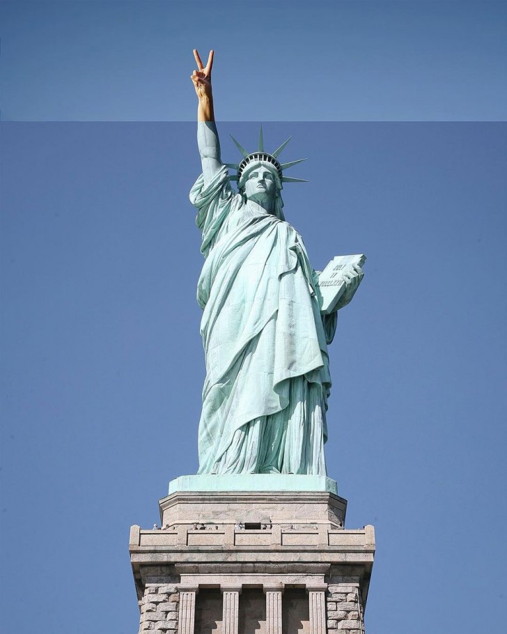La statue de la liberté... sans torche!