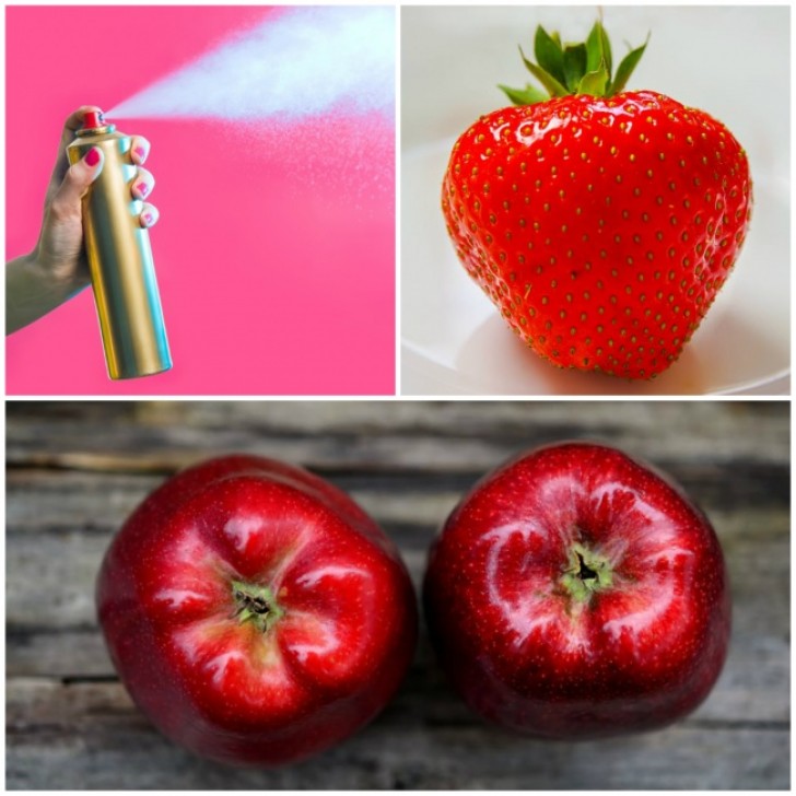 Selon la publicité, les fruits bons à manger sont ceux beaux à voir: les fruits sont pulvérisés avec des sprays désodorisants pour paraître plus brillant.