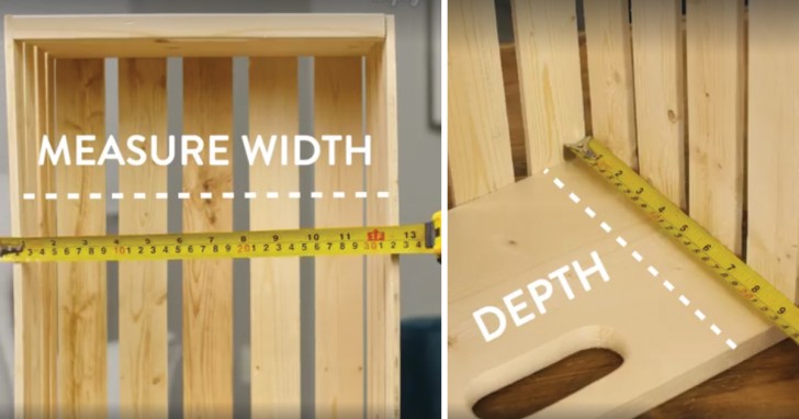 1. Measure the width and depth of the inside of the wooden crate.