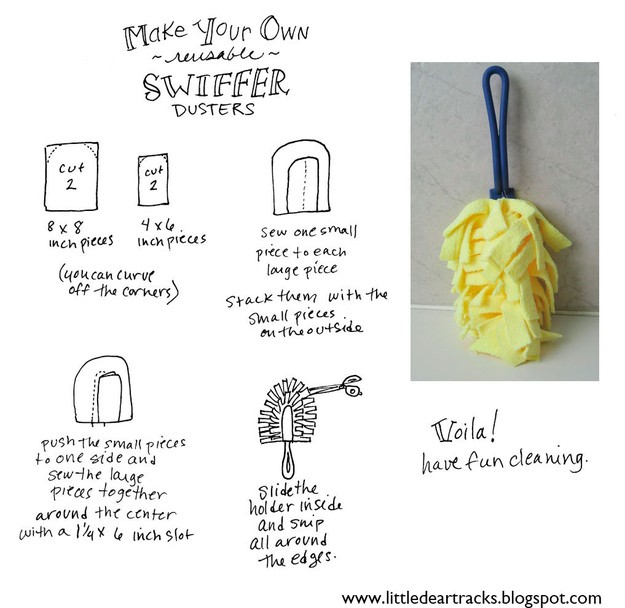 From a micro-fiber cleaning cloth, you can create at home a professional duster!
