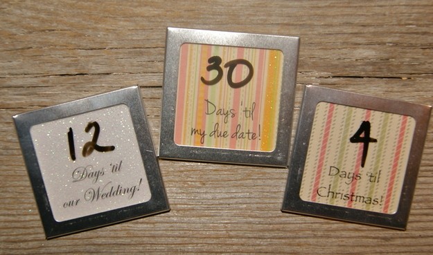 These frames were used as erasable slates. Great for important countdown occasions!