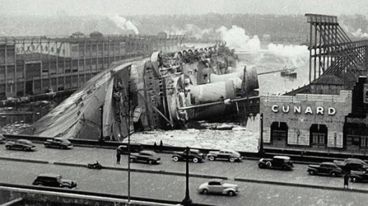 Es war der 9. Februar 1942 als sich der Überseekreuzer SS Normandie gegen das Pier 88 der Stadt New York kracht.