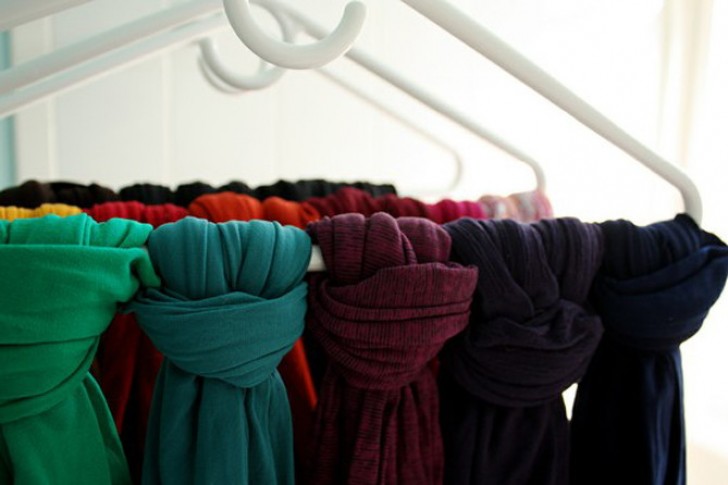15. Here is the best way to keep your scarves in order!