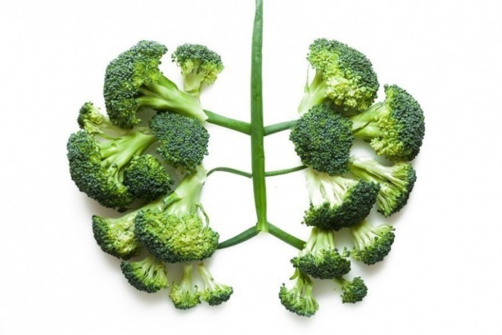 I broccoli per la salute dei polmoni.