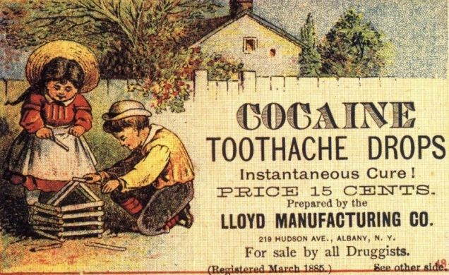 2. Gocce di cocaina per curare il mal di denti
