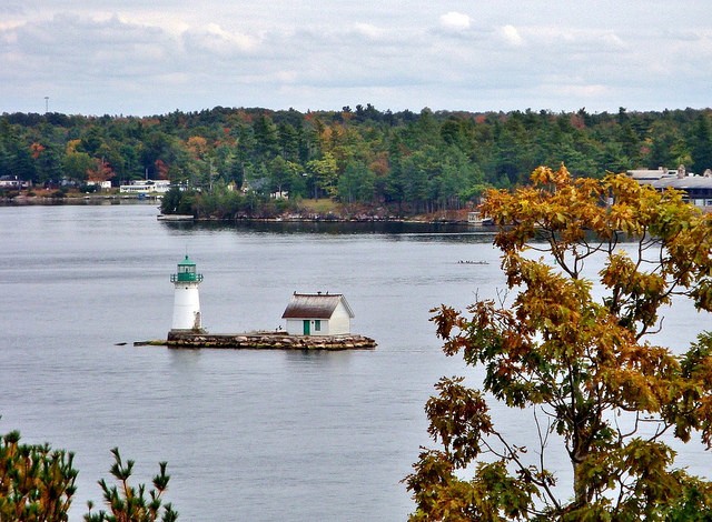 Anche se le isole costellano gran parte della lunghezza del fiume, i raggruppamenti più densi si hanno tra Capo Vincenzo e la Baia di Alessandria negli USA e a Kingston e Rockport in Canada