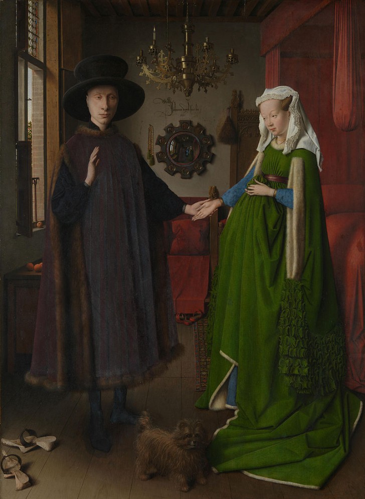 3. Ritratto dei coniugi Arnolfini, olio su tavola. Jan Van Eyck, 1434.