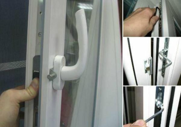 By turning these screws it is possible to vary the pressure between the windows.