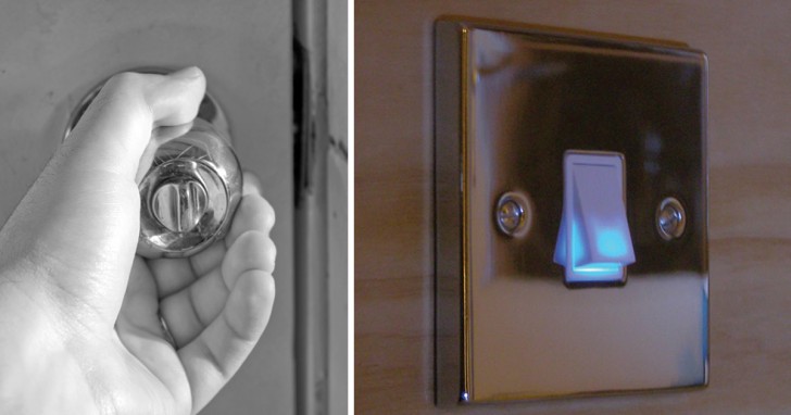 1. Door handles and light switches.