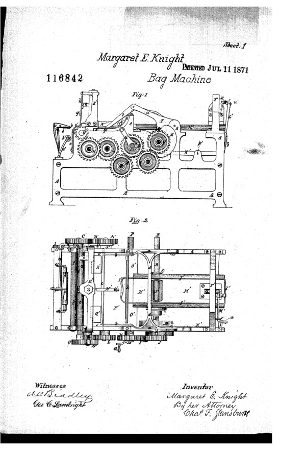 1. 1868: Margaret Knight inventa la macchina per fabbricare buste di carta