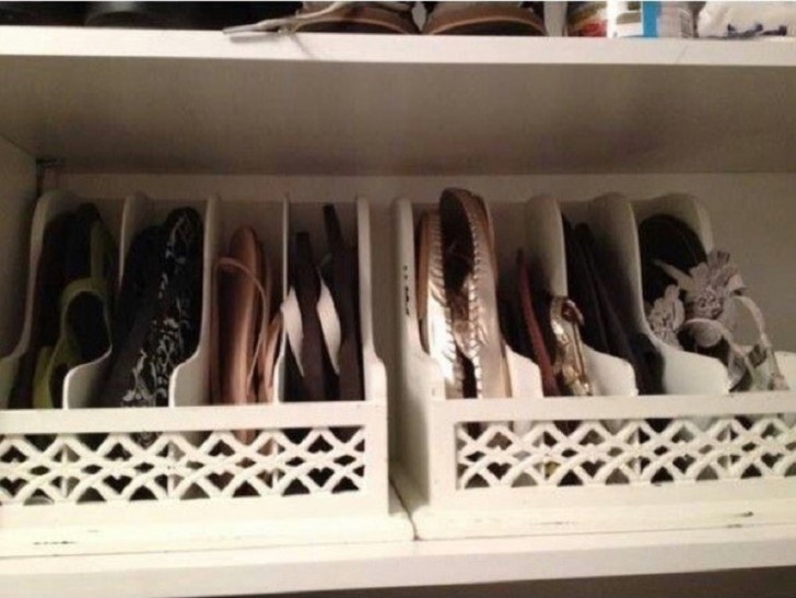 9. A document archive holder can easily become a place to keep your sandals and slippers.