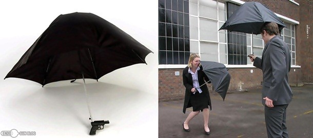 2. Le parapluie qui cache un pistolet à eau à utiliser avec l'eau de pluie.
